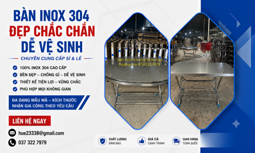 Bàn Inox 304 Đẹp Chắc Chắn Dễ Vệ Sinh