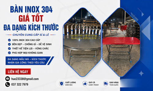 Bàn Inox 304 Giá Tốt Đa Dạng Kích Thước