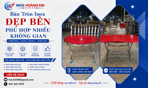 Bàn Tròn Inox Đẹp Bền Phù Hợp Nhiều Không Gian