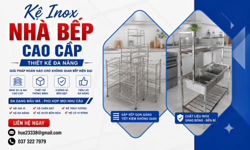Kệ Inox Nhà Bếp Cao Cấp Thiết Kế Đa Năng